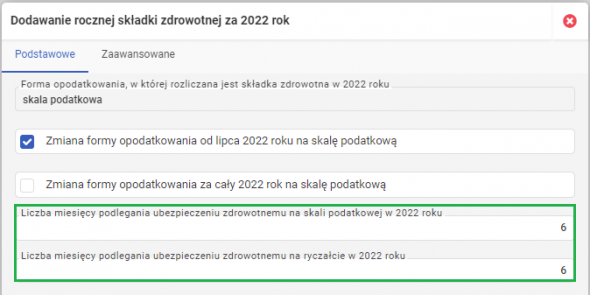 Roczne rozliczenie składki zdrowotnej - zmiana formy opodatkowania od lipca 2022