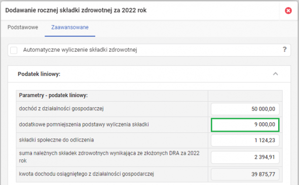 Roczne rozliczenie składki zdrowotnej - jak uwzględnić pomniejszenie podstawy?