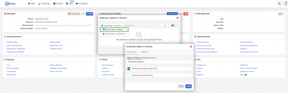 Program do odczytywania faktur w chmurze - integracja z dropbox