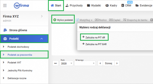 Zatrudnienie pracownika - Podatek dochodowy za pracownika