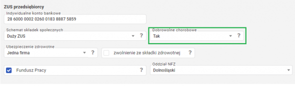 Schemat składek zus - dobrowolne chorobowe