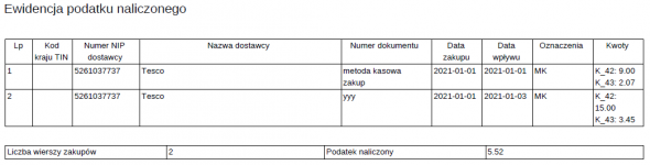 JPK V7 - ewidencja należny