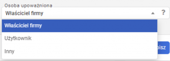 Osoba upoważniona - wybór